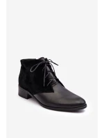 Modní Dámské Šněrovací Botky Černé Kefora