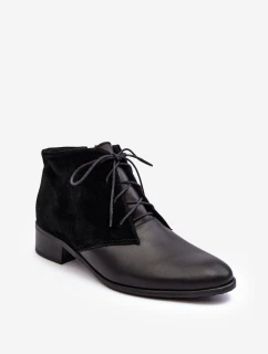 Modní Dámské Šněrovací Botky Černé Kefora