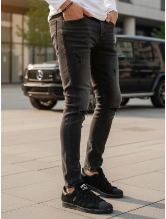 Pánské černé kalhoty FashionStreet UX3823