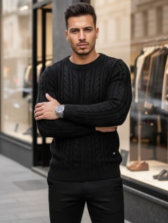 Pánský černý svetr FashionStreet WX1926
