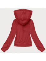 Krátká červená tepláková mikina s kapucí (8B939-18) Krátká červená tepláková mikina s kapucí (8B939-18)