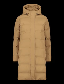 Dámská zimní dlouhá bunda CMP s kapucí, nepromokavá, zateplená, béžová (34K0096/P814)