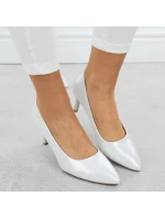 Dámské saténové stříbrné lodičky Sergio Leone 1336