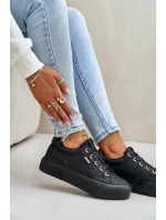 Dámské tenisky na platformě zateplené Big Star OO274A465 Černé