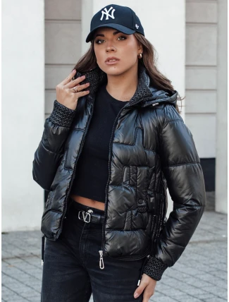 Dámská krátká prošívaná zimní bunda s kapucí FASHWARM černá FashionStreet TY4640