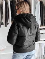 Dámská krátká péřová bunda GLAMVO s kapucí černá FashionStreet TY4950