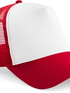 Beechfield B 640B Dětská 5 panelová kšiltovka Trucker 53.640B classic red/white