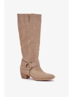 Kozačky na podpatku model 203901 Step in style Kozačky na podpatku model 203901 Step in style