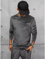 Pánská šedá velurová mikina FashionStreet BX5533