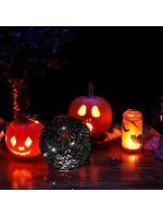 DEKORATIVNÍ KOULE VEDLA PAVOUK LAMPA 15CM HALLOWEEN ČERNÁ