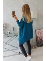 Oversize mikina s asymetrickými boky námořnická modrá Oversize mikina s asymetrickými boky námořnická modrá