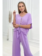 Souprava halenky a kalhot světle fialová Souprava halenky a kalhot světle fialová