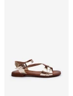 Zazoo 40182 Dámské kožené sandály zlaté