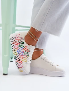 Dámské tenisky se srdíčky Bílé Claral