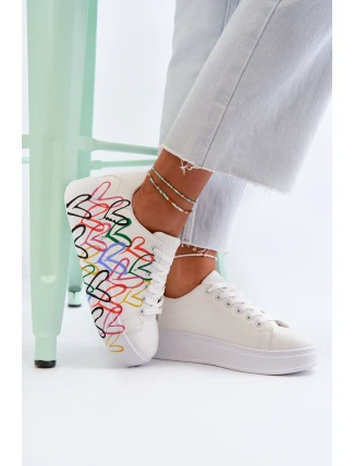 Dámské tenisky se srdíčky Bílé Claral