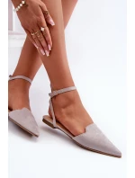 Šedé baleríny z ekologického semiše s špičatými špičkami Ellesara