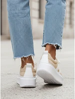 Dámské kožené tenisky LA319 ZY1378 béžové - FashionStreet