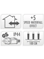 VÁNOČNÍ STROMEK SVĚTLA VODOPÁD VENKOVNÍ SVĚTLO OPONA 320 VEDL TEPLÁ BÍLÁ 5 RYCHLOSTÍ
