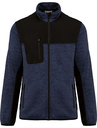 WK WK 9108 Pánská pracovní pletená fleecová bunda 20.9108 navy melange/black