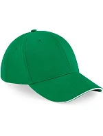 Beechfield B 20 6 panelová sandwich kšiltovka "Athleisure" 53.0020 kelly green/white