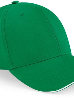 Beechfield B 20 6 panelová sandwich kšiltovka "Athleisure" 53.0020 kelly green/white