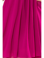 Šifonové šaty se zavazováním Numoco ALIZEE - fuchsiové růžové