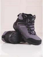 Výborné dámské šedo-stříbrné  trekingové boty bez podpatku