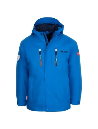 TrollKids Dětská bunda do deště Sognefjord Jacket Pro azure blue/navy prodyšná modrá (431-160)