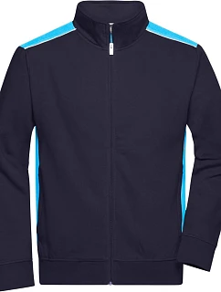 Daiber JN 870 Pánská pracovní mikina - Color 02.0870 navy/turquoise