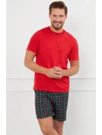 Italská móda Fogo crêpe barva:červená/potisk