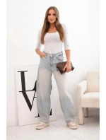 Halenka s kulatým výstřihem světlá šedá