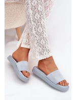 Dámské Sandály Na Platformě Z Eko Semiše Světle Modré Jorina
