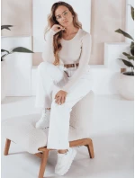 Dámský žebrovaný svetr NOLVIE ecru FashionStreet MY2495