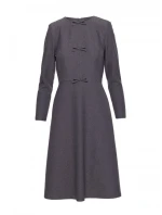S413 Šaty s mašlemi - šedé