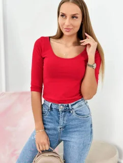 Halenka s kulatým výstřihem 8832 červená - Kesi