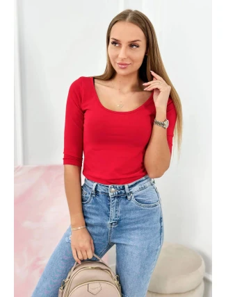 Halenka s kulatým výstřihem 8832 červená - Kesi Halenka s kulatým výstřihem 8832 červená - Kesi