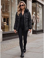 Dámská zimní prošívaná bunda s kapucí, černá, FashionStreet TY5751 Dámská zimní prošívaná bunda s kapucí, černá, FashionStreet TY5751