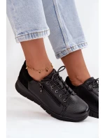 Kožené dámské polobotky na platformě Vinceza 39964 Černé