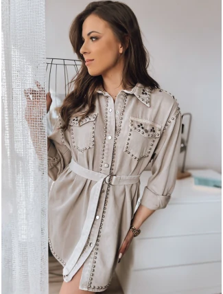 Džínové šaty RAFAELA beige FashionStreet EY2227 Džínové šaty RAFAELA beige FashionStreet EY2227