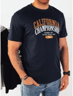 Pánské tmavě modré tričko s potiskem FashionStreet RX5389 Pánské tmavě modré tričko s potiskem FashionStreet RX5389