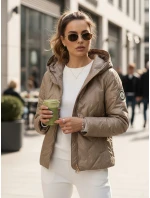 Dámská prošívaná bunda s kapucí FashionStreet camel TY5552