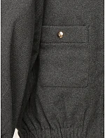 Krátká dámská bomberová bunda s vysokým stojáčkem, černá, FashionStreet TY5847