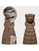 Hnědo-béžová oboustranná péřová vesta Minority (P3-6016-305+62)