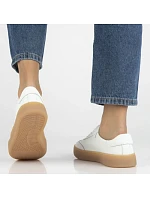 Dámské kožené boty na platformě bílé Filippo DP7543/26