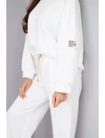 Dámská souprava máslo mikina + kalhoty bílý