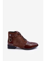 Dámské kožené kozačky Maciejka 5743A-02 Hnědá