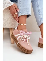 Dámské Tenisky Na Platformě S Ozdobami Růžové Vinness