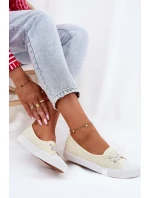 Dámské tenisky s výšivkou Lee Cooper LCW-25-31-3445L béžové