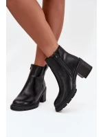 Dámské kotníkové boty na podpatku Alvena – černé