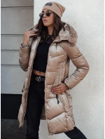 Dámská prošívaná zimní bunda s kapucí ULTRAWAY camel FashionStreet TY4643